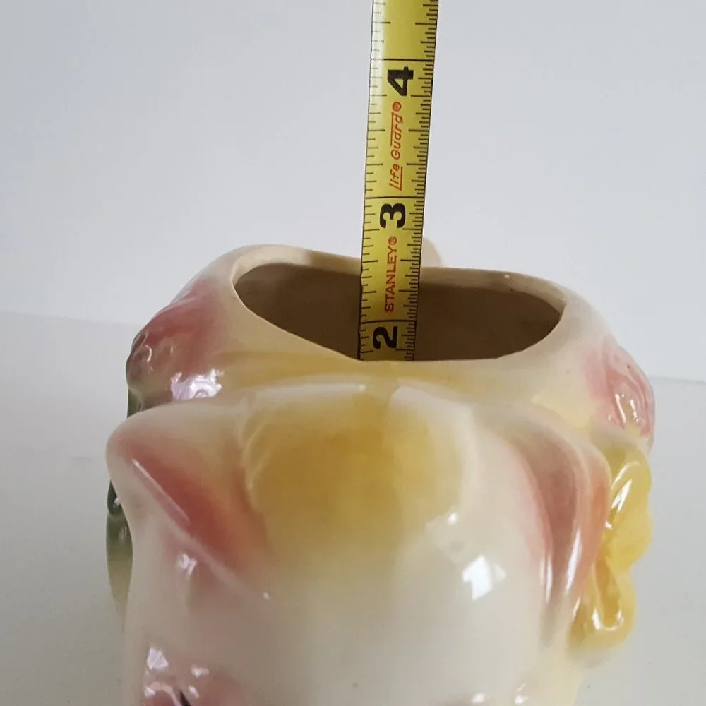 Vintage Ceramic Sleeping Pig Planter Small